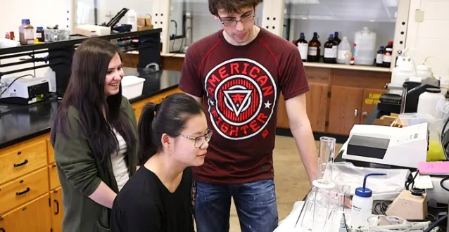 Students in a science lab