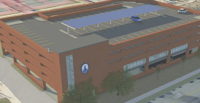 Rendering of parking garage