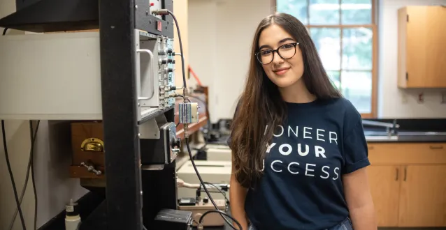 Lily Daneshmand in a physics lab