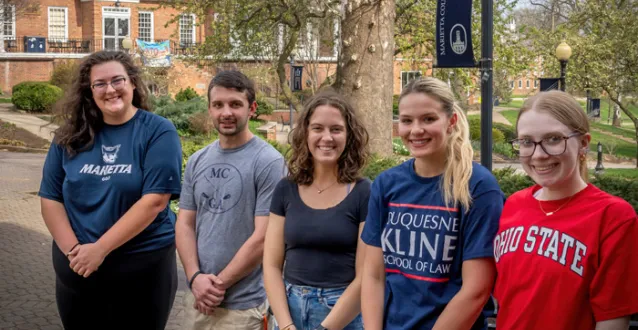 Pre-Law students standing outside