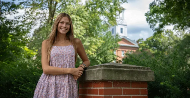 Paisley Holbrook posing on campus