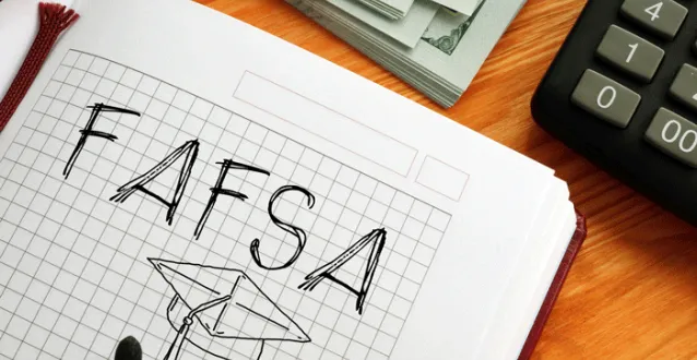 FAFSA written on a notebook