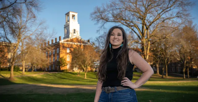 Courtney Thompson on campus