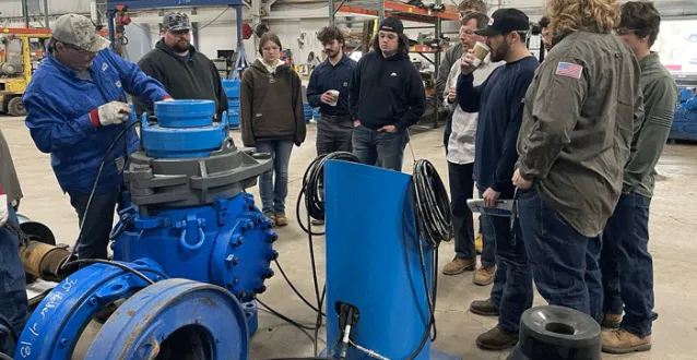 Students touring plant