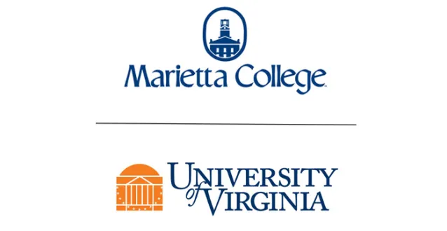 UVA and Marietta College logos