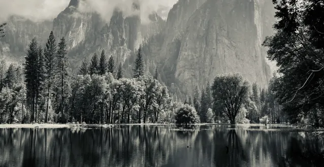 Clouds descending in Yosemite National Park.