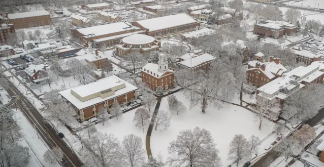 Campus in snow