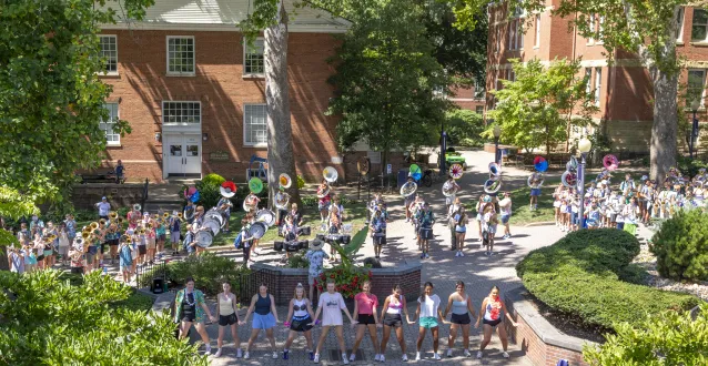 Hudson band performs on the Christy Mall at Marietta College