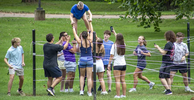 EXCEL 2026 students participate in a ropes course team building