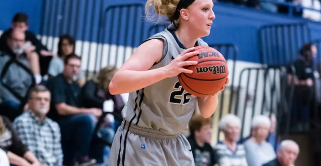 Ashley Barker with a basketball