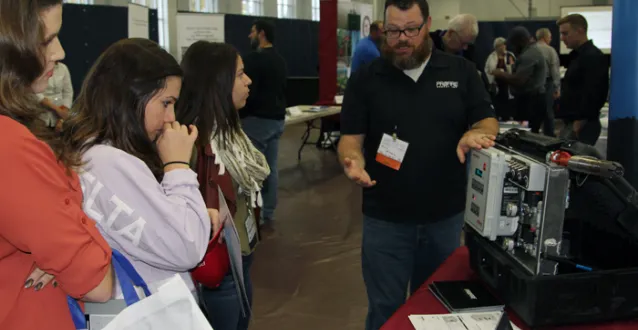 Students listening to an industry expert