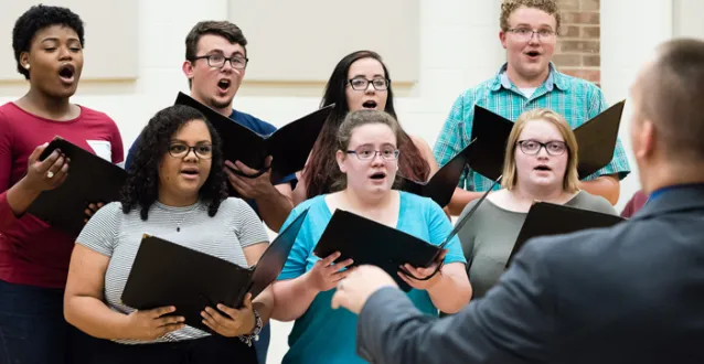 Students singing