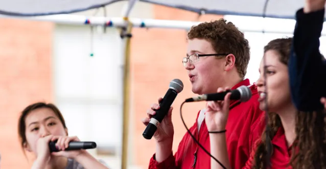 Members of Floodstage performing during the 2017 Brick Street Arts Bash