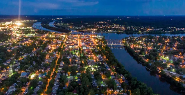 aerial photo of downtown Marietta