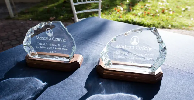 Trophies that are presented during the MCAA Awards ceremony