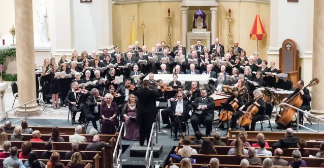 Wide angle view of Messiah performance