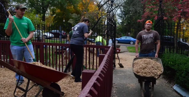 Marietta students volunteering in the community