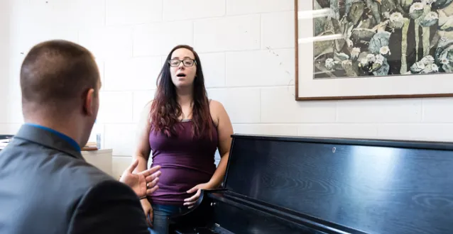 Student working one-on-one with Professor Jay Dougherty