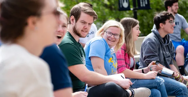 Students sitting in the Kremer Amphitheatre