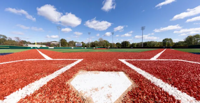 Looking out from home plate to the rest of Pioneer Park