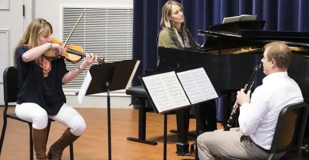 Faculty jazz trio performing