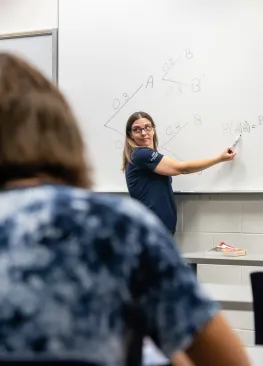 Professor Holly Menzel teaching Actuarial Science Majors