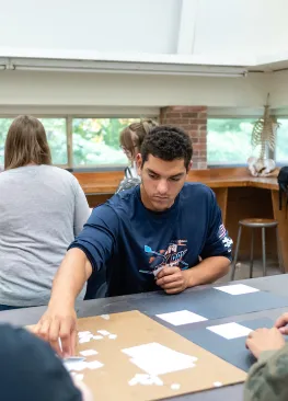 A student participating in a Studio Art class