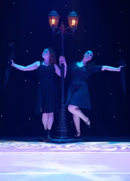 Dance minors performing on stage in Friederich Theatre