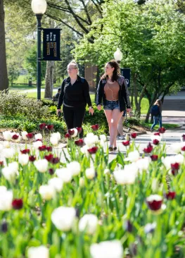 Marietta College students walk up The Christy Mall