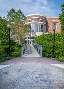 The bridge leading to the Dyson Baudo Recreation Center from McCoy Hall