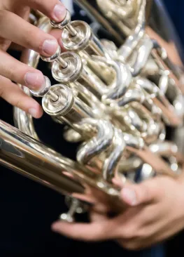 Fingers on a french horn