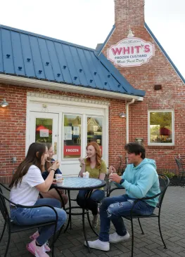 Marietta College Students enjoying frozen custard