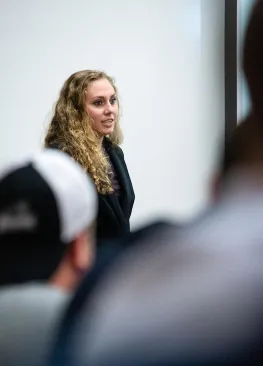 A Marietta College Public History minor makes a presentation