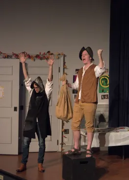 theatre student acting on stage