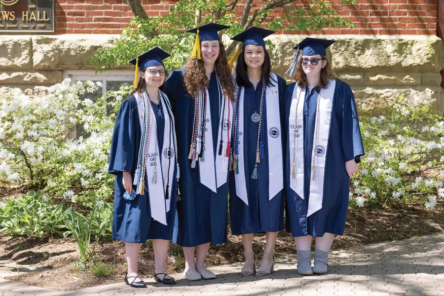 Outstanding scholars Lauren Eakle, Katie Kitchen, Sarah McNeer and Madison McCormick were inducted into the prestigious Phi Beta Kappa academic honor society during a virtual ceremony in late April.