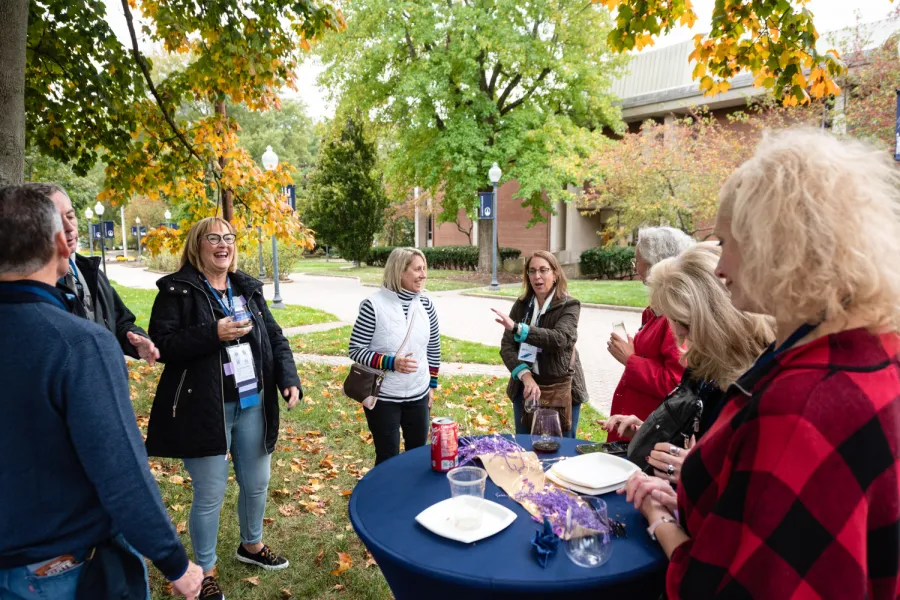 Marietta College Tri Sig Alumni celebrating during homecoming