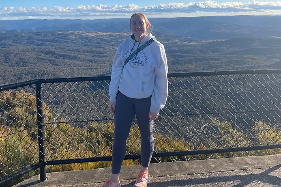 Megan McGriff ’23 on a study abroad trip to Australia