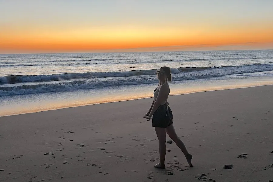 Jenna Levans ’26 on a beach