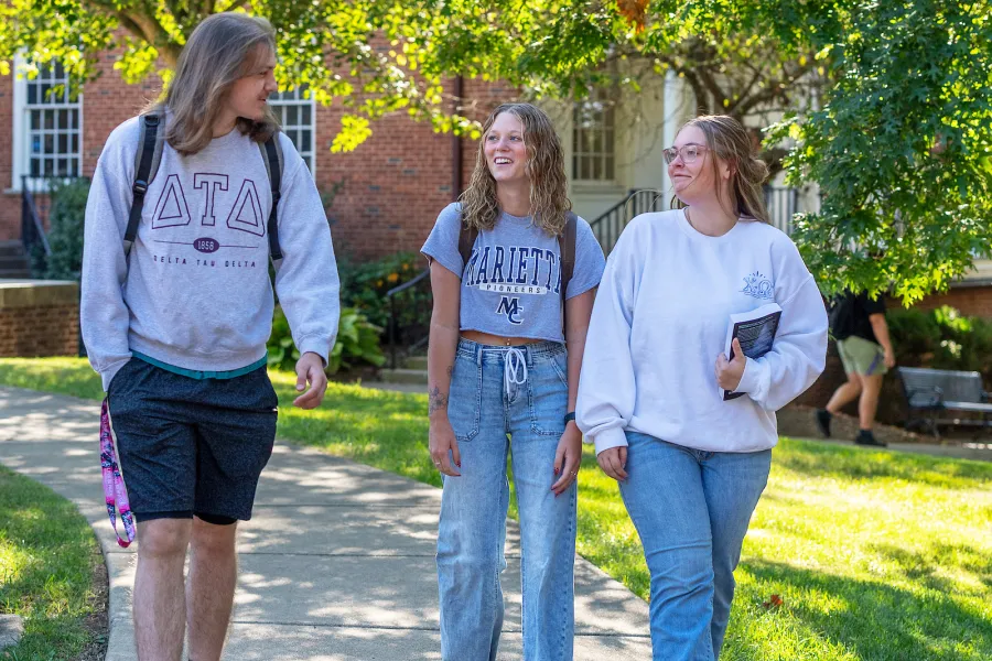 Walking across campus